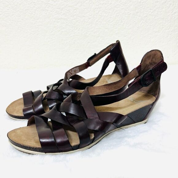 Dansko Women's Vivian Gladiator Sandal Strappy Cork Sole Brown Leather Size 39 - Picture 1 of 15